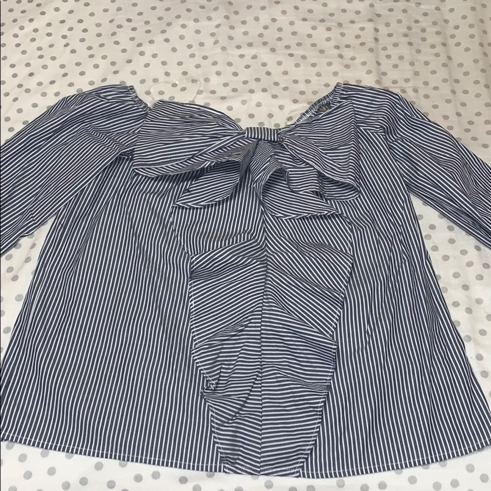 Navy Striped Blouse